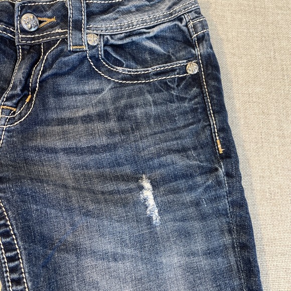 Miss Me Jeans 28 Bootcut DK209 Mid Rise Embellished Flap Pockets Denim - Picture 5 of 16
